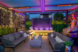 Custom lighting for pergola