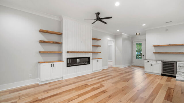 Interior of a home with contemporary design, ample lighting, and comfortable layout.