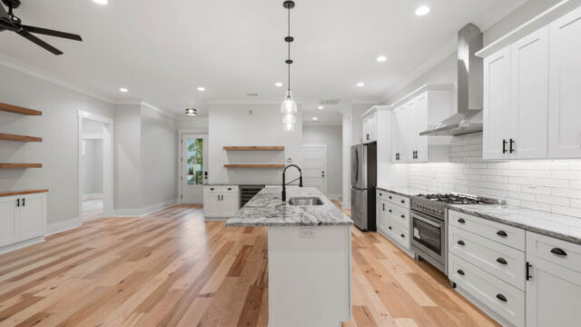 Interior of a home with contemporary design, ample lighting, and comfortable layout.