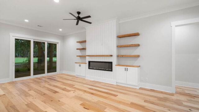 Interior of a home with contemporary design, ample lighting, and comfortable layout.