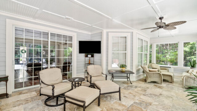 Sunroom with expansive doors