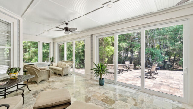 Sunroom with expansive doors