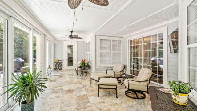 Sunroom with expansive doors