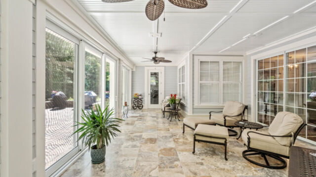 Sunroom with expansive doors