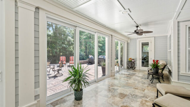 Sunroom with expansive doors