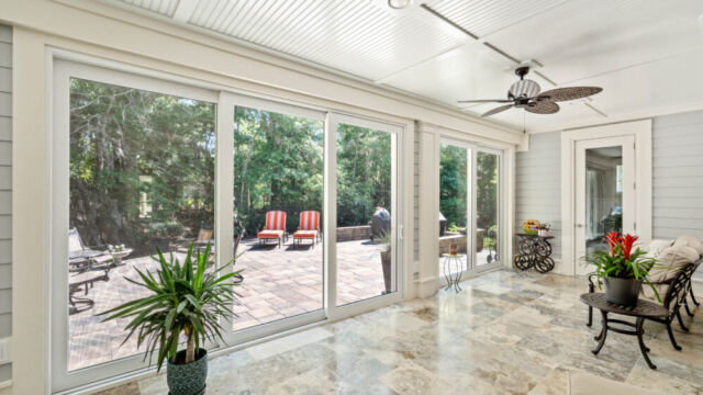 Sunroom with expansive doors