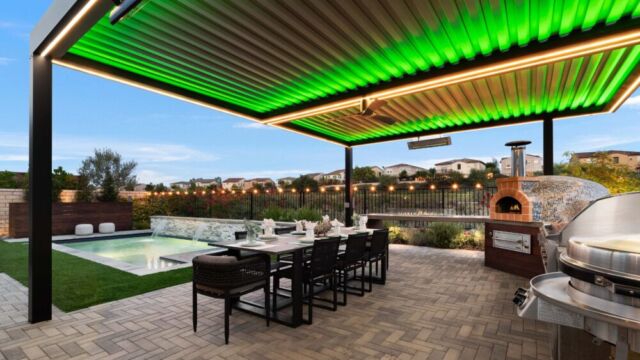 Custom lighting for pergola