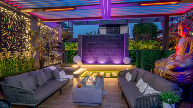 Custom lighting for pergola